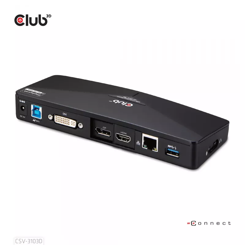 CLUB3D CSV-3103D The Club 3D universaalne USB 3.1 Gen 1 UHD 4K dokkimisjaam DisplayLink™