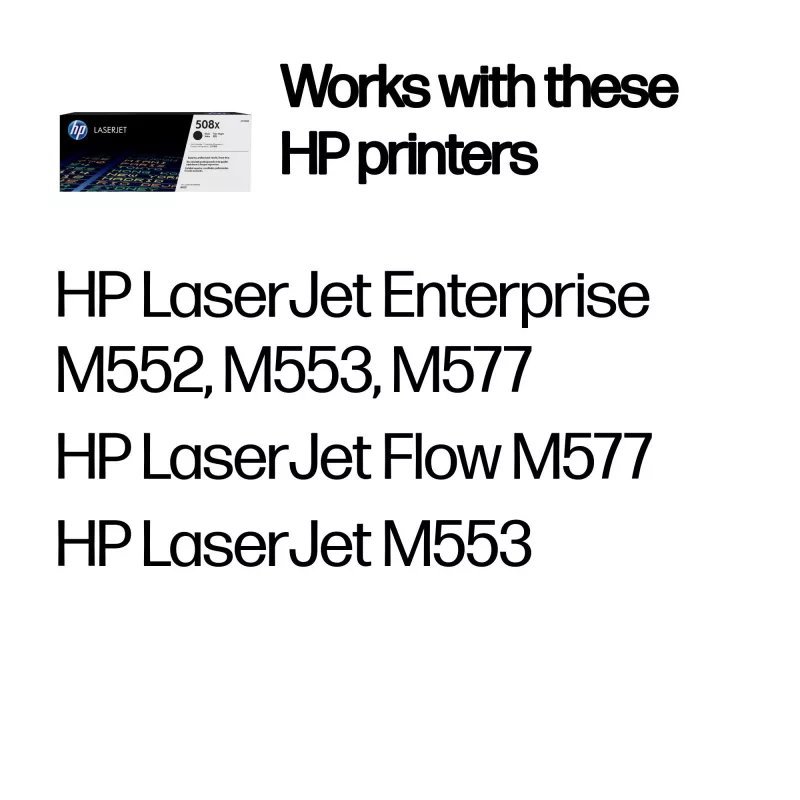 HP 508X High Yield Black Original LaserJet toonerikassett, 12500 lehekülge, must, 1 tk