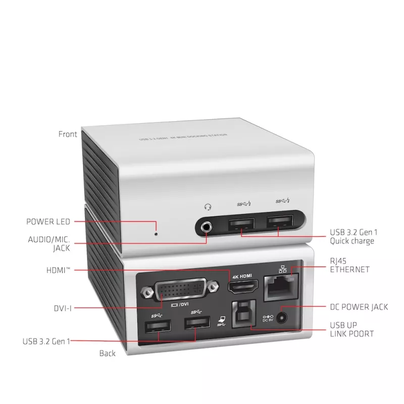 CLUB3D USB 3.2 Gen 1 4K UHD 30 Hz Mini dokkimisjaam, ülikerge disain