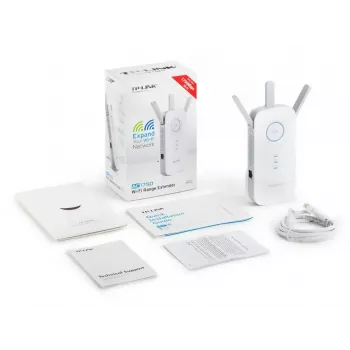 TP-LINK RE450 võimendi 802.11ac, 2,4 GHz/5 GHz, 450+1300 Mbit/s, 10/100/1000 Mbit/s, Ethernet LAN (RJ-45) pordid 1, antenni tüüp 3x väline