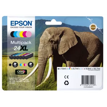 Epson Elephant Multipack 6 värvi 24XL Claria Photo HD tint