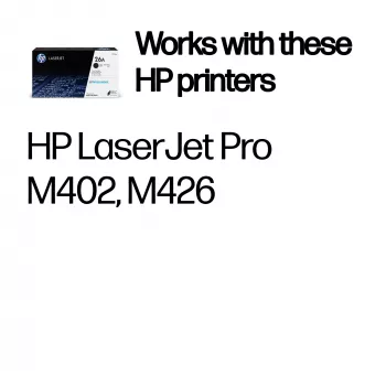 HP 26A must originaal LaserJet toonerikassett, 3100 lehekülge, must, 1 tk