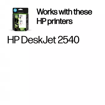 HP 301 2-pakk Must/Kolmevärviline originaalprinterikassett, must, tsüaan, magenta, kollane, pigmendipõhine tint, 2 tk, 170 lehekülge