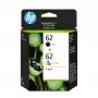 HP 62 2 tk musta/kolmevärvilised originaalsed tindikassetid, must, tsüaan, magenta, kollane, pigmendipõhine tint, 2 tk, 200 lehekülge