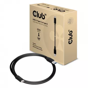CLUB3D USB 3.1 USB-C to Type-A kaabel 10Gbps PD 60W M/M 1m/3.28ft