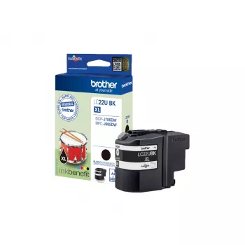 Brother LC22UBK tindikassett 1 tk Originaalne suure (XL) tootlusega must