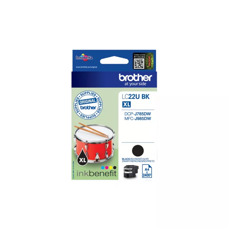Brother LC22UBK tindikassett 1 tk Originaalne suure (XL) tootlusega must
