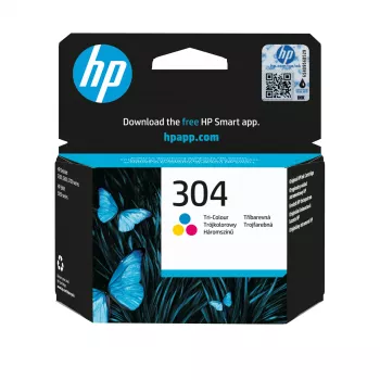 HP 304 kolmevärviline originaaltindikassett, Tsüaan, Magenta, Kollane, 1 tk, 100 lehekülge