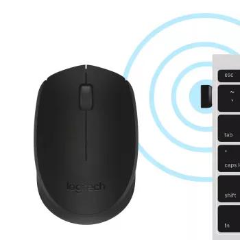 Juhtmeta optiline hiir Logitech B170 RF, kahepoolne, 3 nuppu, must, 10 m ulatus, kuni 12 kuud aku tööiga