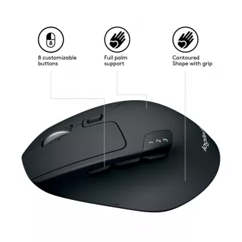 LOGITECH M720 Triathlon Multi Device Wireless Mouse - Must