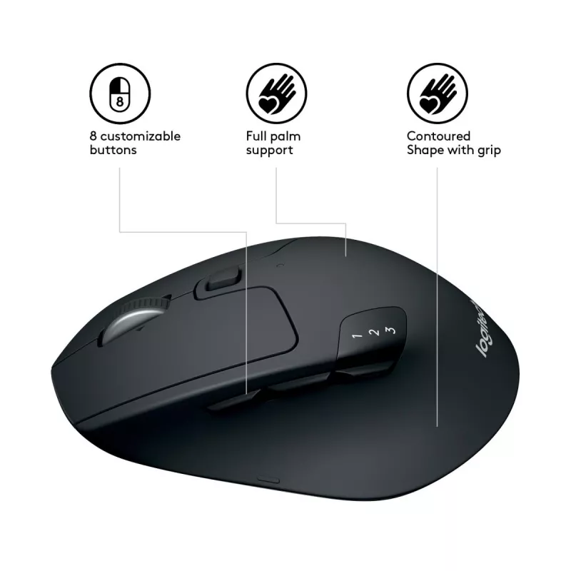 LOGITECH M720 Triathlon Multi Device Wireless Mouse - Must
