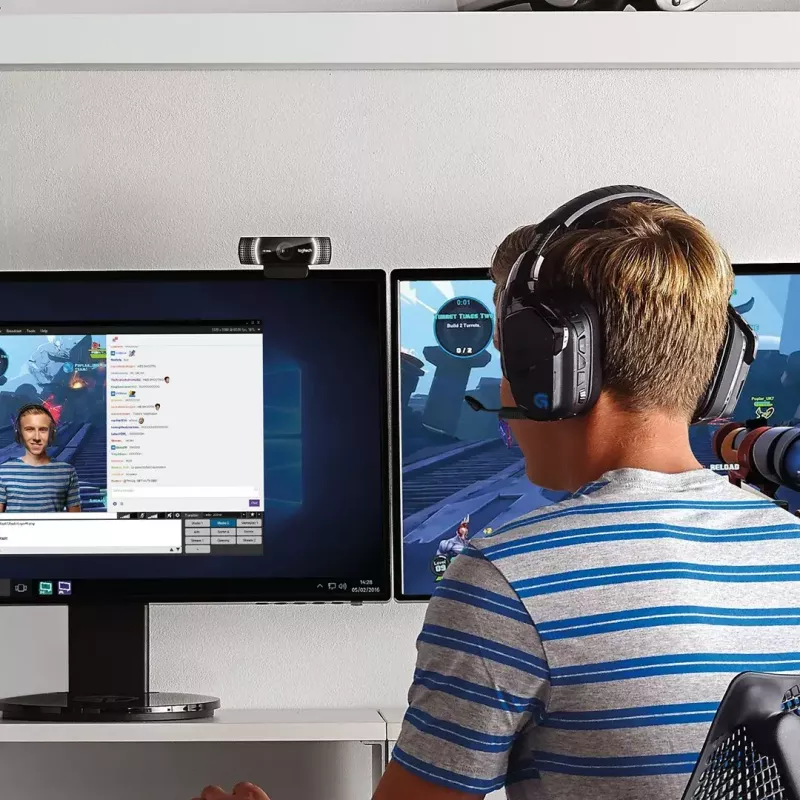 Logitech C922 1920 x 1080pikslit USB Must veebikaamera