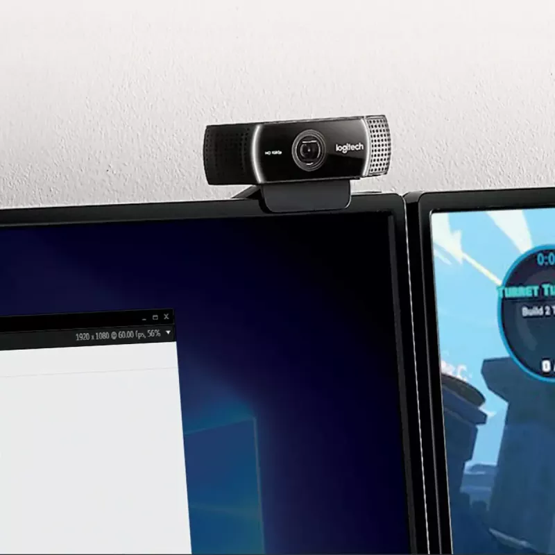 Logitech C922 1920 x 1080pikslit USB Must veebikaamera