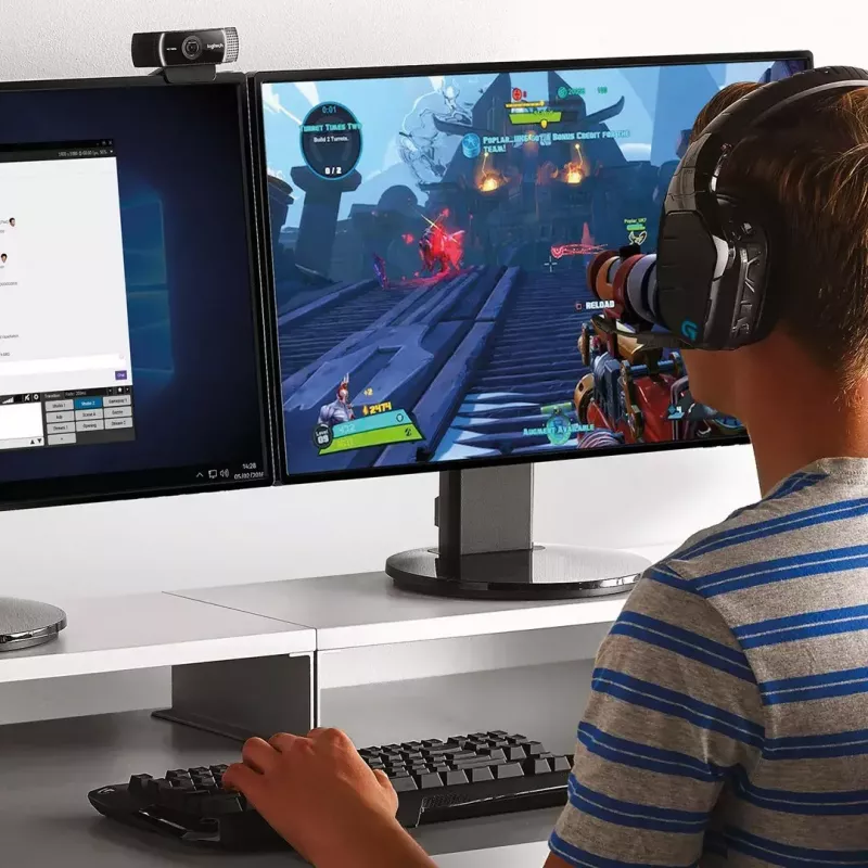 Logitech C922 1920 x 1080pikslit USB Must veebikaamera