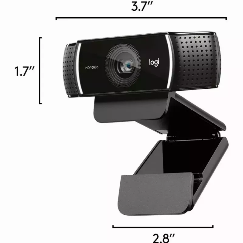 Logitech C922 1920 x 1080pikslit USB Must veebikaamera