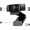Logitech C922 1920 x 1080pikslit USB Must veebikaamera