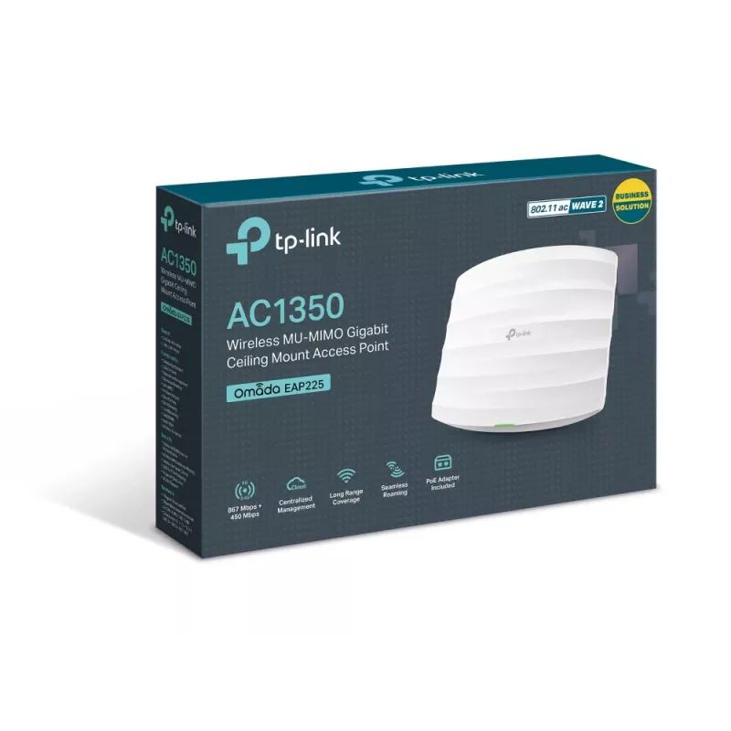 TP-Link Omada EAP225 traadita pääsupunkt 1350 Mbit/s Valge Power over Ethernet (PoE)