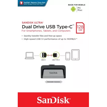 USB-mälupulk SanDisk 128 GB USB Type-A USB Type-C Ultra Dual Drive