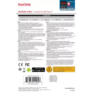 USB-mälupulk SanDisk 64GB USB Typee-A USB Type-C Ultra Dual Drive