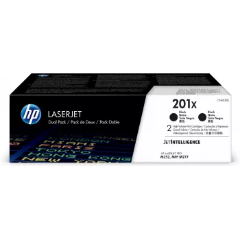 HP 201X 2-pakk kõrge saagisega must originaal LaserJet toonerikassett