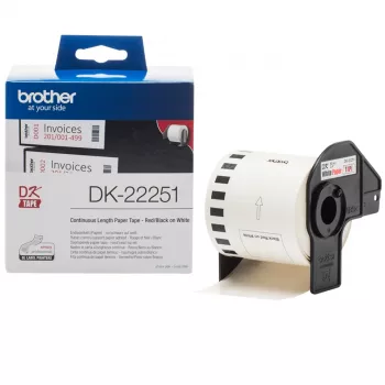 Brother DK-22251 sildikestuslint, must ja punane valgel