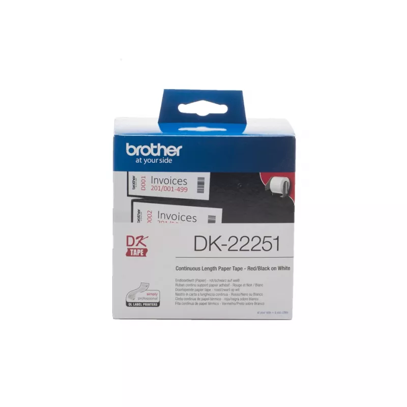 Brother DK-22251 sildikestuslint, must ja punane valgel
