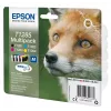 Epson Fox mitmikpakend 4-värviline T1285 DURABrite Ultra tint, must, tsüaan, magenta, kollane, 5,9 ml, 3,5 ml, 1 tk, Mitmikpakend