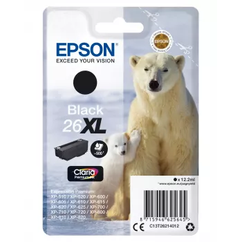 Kassett Epson 26XL Must 500 lehekülge Tint C13T26214012