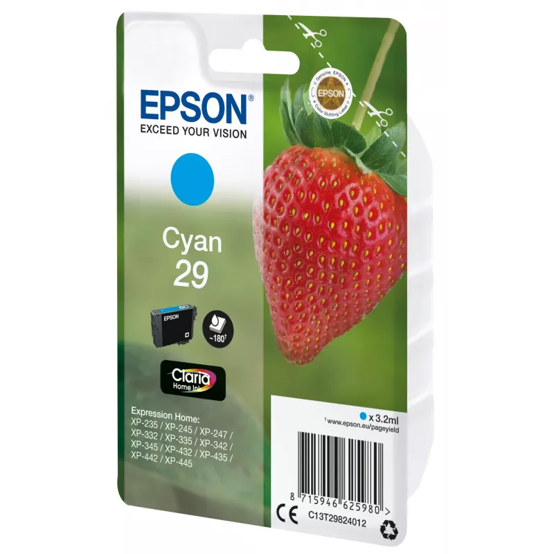 Epson Strawberry Singlepack tsüaan 29 Claria Home Ink