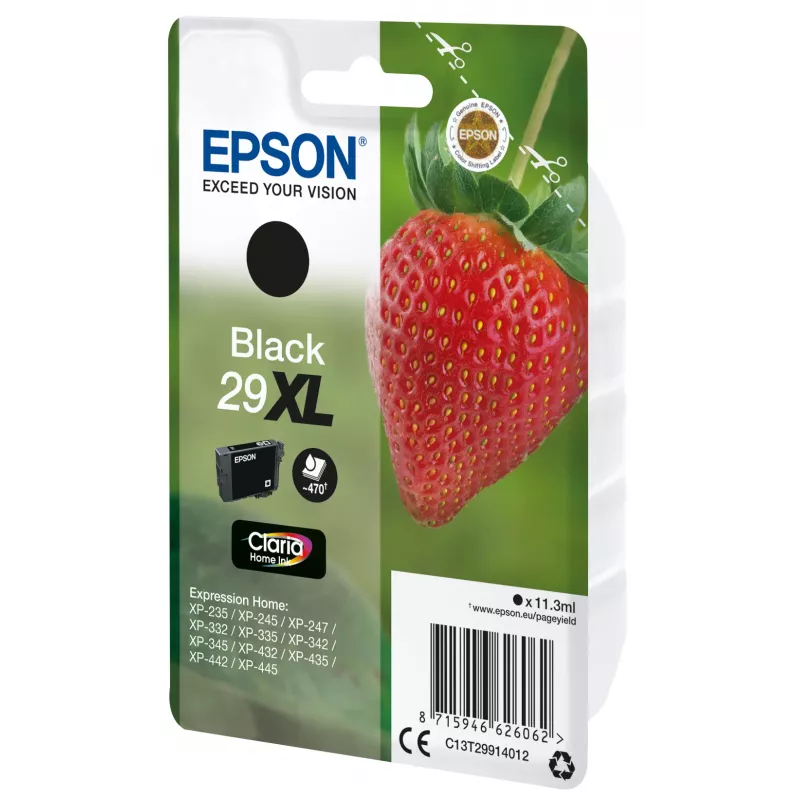Tindikassett Epson üksikpakendis must 29XL Claria Home tindikassett must