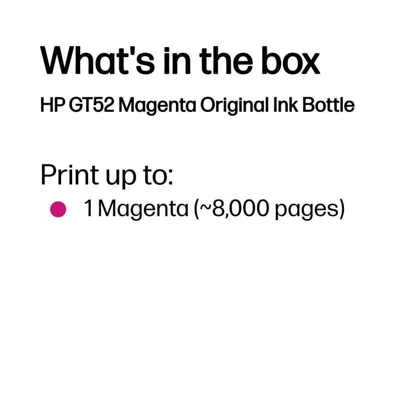 HP GT52 magenta Originaal Ink Bottle