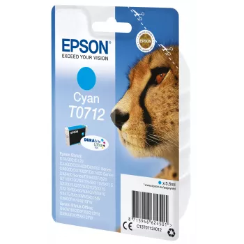 Epson Singlepack Tsüaan T0712 DURABrite Ultra tint, standardne tootlus, Tsüaan, 5.5 ml, 1 tk
