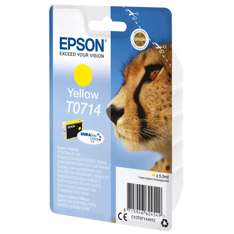 Epson Singlepack kollane T0714 DURABrite Ultra Ink