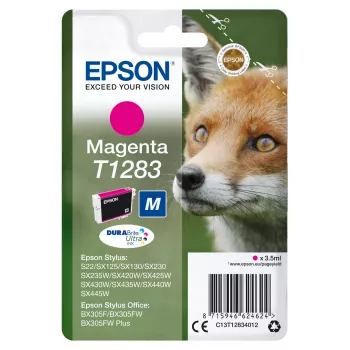 Epson Fox Singlepack Magenta T1283 DURABrite Ultra Ink, Magenta, pigmendipõhine tint, 3.5 ml, 1 tk, 160 lehekülge