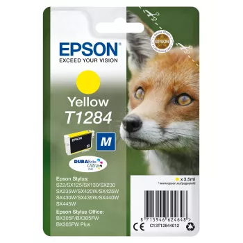 Epson Fox Singlepack kollane T1284 DURABrite Ultra tint, kollane, pigmendipõhine tint, 3.5 ml, 1 tk, 260 lehekülge
