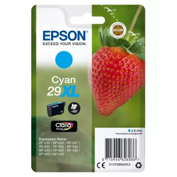 Epson Strawberry Singlepack tsüaan 29XL Claria Home Ink, suur (XL) tootlus, tsüaan, 6.4 ml, 1 tk, 450 lehekülge
