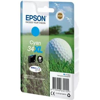 EPSON tindipatruni üksikpakend „Golf“ tsüaan 34XL DURABrite Ultra tindiga 10,8 ml