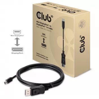 CLUB3D Mini DisplayPort to DisplayPort 1.4 HBR3 8K60Hz kaabel, 2 meetrit / 6.56 jalga