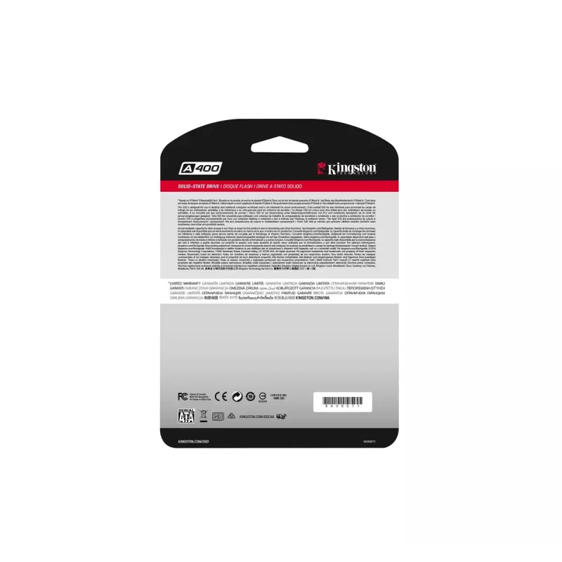 Kingston Technology A400 480 GB 2.5-tolline Serial ATA III TLC