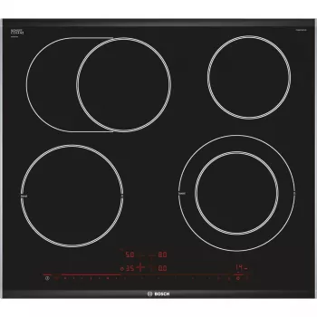 Bosch Serie 8 PKN675DP1D pliit, must, roostevaba teras, sisseehitatud keraamiline pliit, 4 tsooni