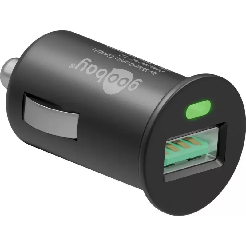 Sõiduki laadimisadapter Goobay 18 W Quick Charge 3.0 must