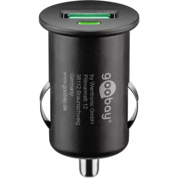 Sõiduki laadimisadapter Goobay 18 W Quick Charge 3.0 must