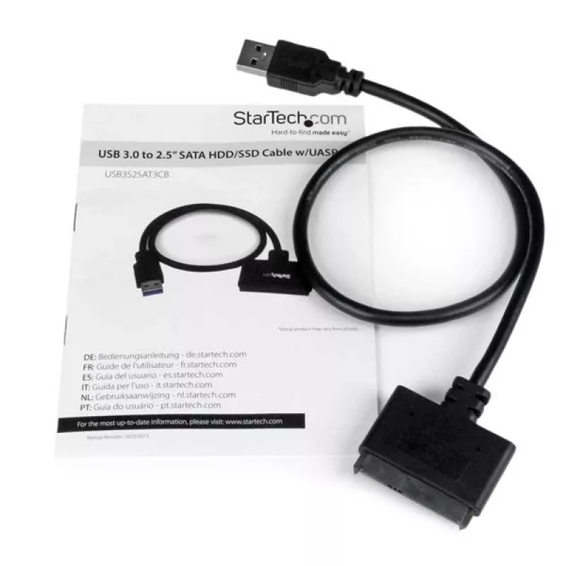 StarTech.com SATA to USB kaabel with UASP, Must, 6 Gbit/s, CE, FCC, 0 - 60 °C, -10 - 70 °C, 49 mm