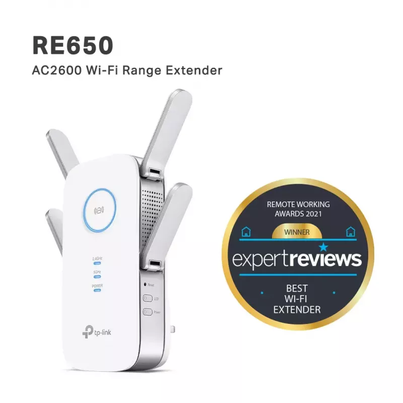 TP-Link RE650 võrgu laiendaja Võrgusaadik Valge 10, 100, 1000 Mbit/s