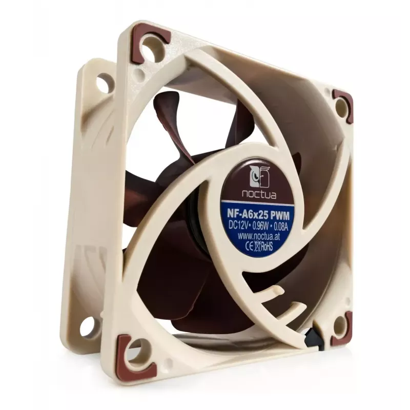 Noctua ventilaator NF-A6x25 PWM 60 mm, 12 V, 550–3000 p/min, 29,2 m³/h, 19,3 dB