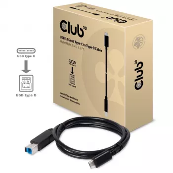 CLUB3D USB 3.1 Gen2 Type-C kuni Type-B kaabel isane/isane, 1 M./ 3.3 Ft.