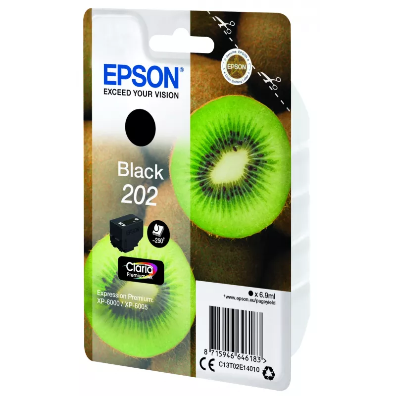 Tindikassett EPSON üksikpakk Kiwi Must 202 Claria Premium Ink 6,9 ml