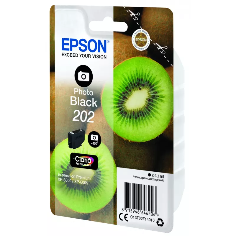 Kassett Epson 202 4,1 ml fotomust Expression Premium XP-6000 XP-6005 XP-6100 XP-6105 jaoks