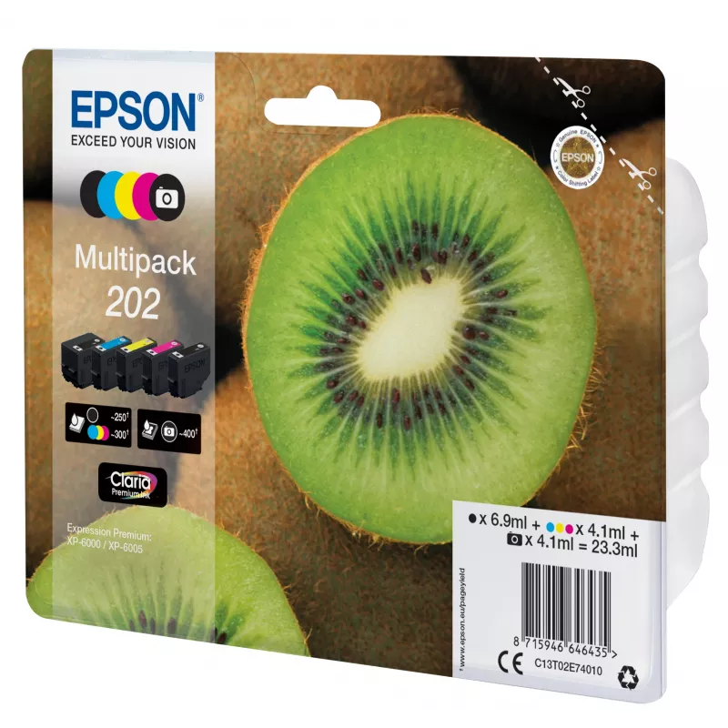 Epson Kiwi Multipack 5 värvi 202 Claria Premium tint