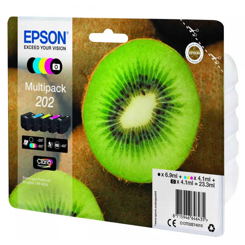 Epson Kiwi Multipack 5 värvi 202 Claria Premium tint